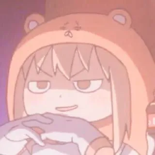 🍡 ae885754 Umaru Doma Himouto! Umaru-chan anime, umaru doma, himouto, bear hoodie, annoyed, smug telegram sticker