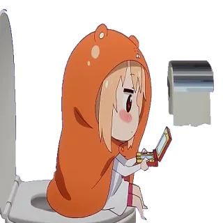 🚽 25712a3c Umaru Doma Himouto! Umaru-chan アニメ, うまる, 可愛い, カワイイ, トイレ, コスメ telegram sticker