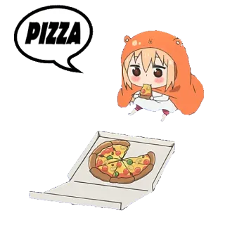 🍕 8ad97b0f PIZZA ピザ, 食べ物, 漫画, 可愛い, アニメ telegram sticker