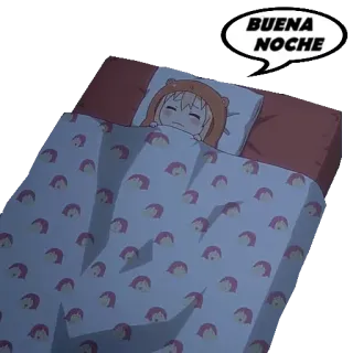 🛌 ecb6c93b BUENA NOCHE おやすみ, 睡眠, アニメ, 漫画, 眠い, ベッド, 快適 telegram sticker