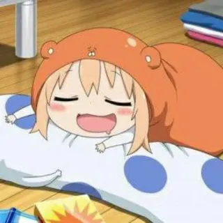 🧇 45bddc06 Umaru Doma Himouto! Umaru-chan anime, umaru, cute, sleeping, orange hoodie telegram sticker
