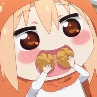 🧇 6a4e626c Umaru Doma Himouto! Umaru-chan anime, umaru, cute, chibi, snack, food telegram sticker