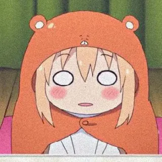 🎐 18b9c08d Umaru Doma Himouto! Umaru-chan umaru, anime, słodki, pomarańczowy, bluza z kapturem, chibi whatsapp sticker