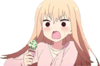 😮 32c12ce8 애니메이션 소녀, 아이스크림, 귀여운, 귀여운, 충격, 놀란 telegram sticker