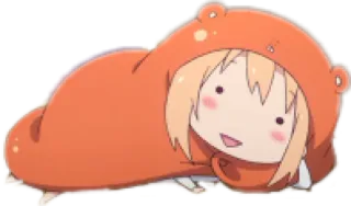 😮 39ea60f1 애니메이션, 소녀, 귀여운, 우마루, 편안한, 만화 telegram sticker