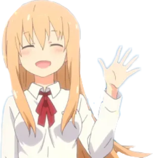 🖐 6139bed1 애니메이션, 캐릭터, 파도, 행복, 귀여운 telegram sticker