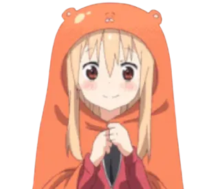🥰 994fbd19 Umaru Doma Himouto! Umaru-chan 애니메이션, 우마루, 귀여운, 카와이, 후드티, 주황색, 만화 telegram sticker