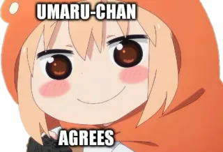👍 bf84f2e2 Umaru-chan UMARU-CHAN AGREES 애니메이션, 우마루, 동의, 귀여운, 캐릭터 telegram sticker