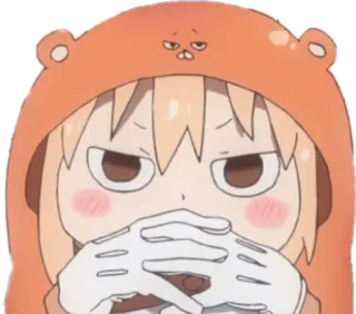 🧐 c278e7e6 Umaru Doma Himouto! Umaru-chan 애니메이션, 우마루, 귀여운, 후드티, 만화, 건어물여동생 telegram sticker