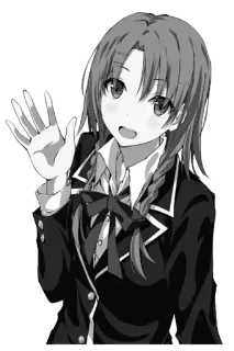 ☺️ 354a0434 アニメ, 女の子, 制服, 手を振る telegram sticker