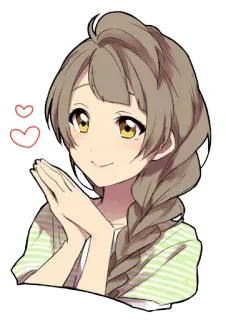 💗 72908453 アニメ, かわいい, ハート, 女の子, 三つ編み telegram sticker