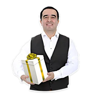 🎁 43b7d309 pria, hadiah, kado, rompi, potret, memberi telegram sticker