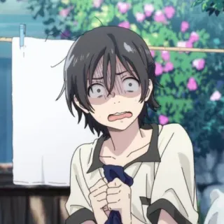 🥥 1d859732 anime, scared, shocked, boy whatsapp sticker