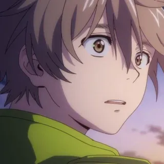 🥥 2a1ee3fc anime, boy, brown hair, brown eyes, cartoon whatsapp sticker