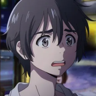 🥥 5fcd4c11 anime, boy, concerned, worried, character, manga whatsapp sticker