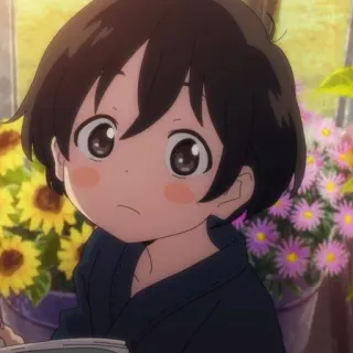 🥥 d944b086 anime, child, boy, cute, flowers whatsapp sticker