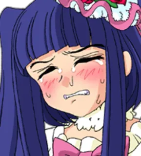 😖 2855af64 Anime, weinend, traurig, emotional, Schweiß, Tränen telegram sticker