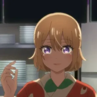 💛 24b05d32 anime, gadis, imut, rambut pirang, mata ungu whatsapp sticker