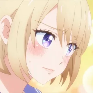 💛 4c360ac7 Anime, Manga, Imut, Gadis, Pirang, Memerah whatsapp sticker