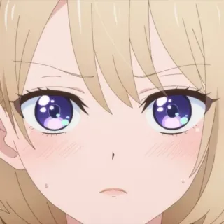 💛 5994386f Anime, Manga, Potret, Gadis, Rambut Pirang, Lucu, Wajah, Karakter whatsapp sticker