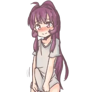 😳 20b742e6 动漫女孩, 害羞, 脸红, 可爱, 女性 telegram sticker