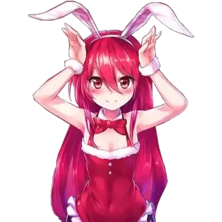 👯‍♀ 4780dc88 动漫, 兔女郎, 红发, 可爱, 女孩, 动漫女孩 telegram sticker