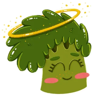 😇 560dba2c bông cải xanh, rau, dễ thương, thiên thần, đồ ăn, hoạt hình, kawaii, ấm áp telegram sticker