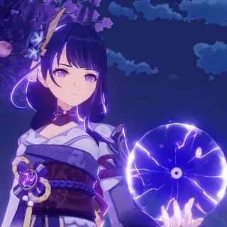 👾 2e22ea6c Raiden Shogun Genshin Impact Anime, Video game, Genshin Impact, Raiden Shogun, Personagem, Roxo, Electro telegram sticker