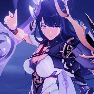 👾 e59feb06 Raiden Shogun Genshin Impact Anime, Video game, Genshin Impact, Raiden Shogun, Personagem telegram sticker