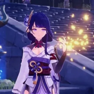 👾 fd7542dc Raiden Shogun Genshin Impact Raiden Shogun, Genshin Impact, Personagem de anime, Video game, Roxo, Raio telegram sticker