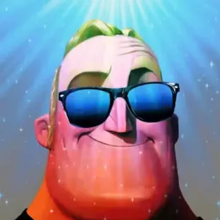 😎 74eb32d9 Mr. Incredible The Incredibles Mr. Indestructible, Les Indestructibles, Lunettes de soleil, Mème, Animé, Personnage telegram sticker