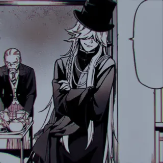 📰 601b7540 Undertaker Black Butler アニメ, 漫画, アンダーテイカー, 黒執事, キャラクター, シルクハット telegram sticker