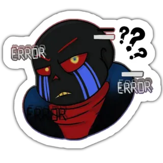 ❓ 61ab4330 Error Sans ERROR błąd, Sans, Undertale, usterka, znaki zapytania telegram sticker