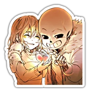🤗 c015cf56 Sans Undertale undertale, sans, frisk, serce, słodkie, przyjaźń telegram sticker
