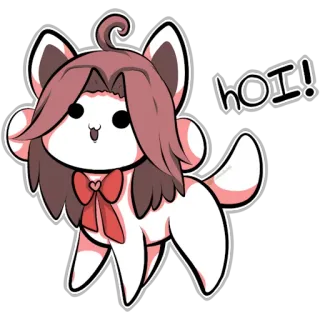 😄 214582cb Temmie Undertale hOI! temmie, fofo, gato, cachorro, undertale, videogame telegram sticker