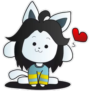 ❤ 45a9035b Temmie Undertale jogo, time, fofo, personagem, coração telegram sticker