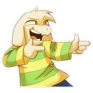 😜 6c253c63 Asriel Dreemurr Undertale videogame, cabra, monstro, fofo, apontando, undertale telegram sticker