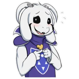 😈 8b420983 Toriel Undertale monstro, video game, fofo, tímido, cabra telegram sticker
