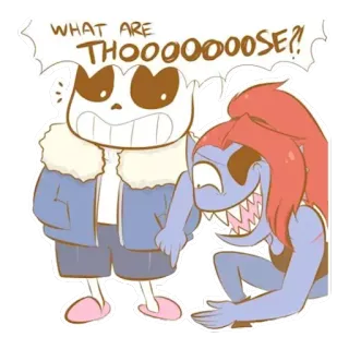 👇 bebb5f57 Sans Undertale WHAT ARE THOOOOOOSE?! Video game, Desenho animado, Esqueleto, Monstro, Engraçado telegram sticker