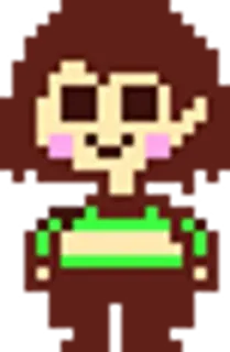 😵 419d42dc Chara Undertale pixel art, jeu vidéo, personnage, sprite, undertale whatsapp sticker