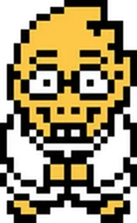 🍺 88a61784 Alphys Undertale monstre, scientifique, lunettes, jeu vidéo, 8-bit whatsapp sticker