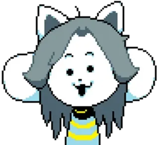🐱 8f5839b0 Temmie Undertale temmie, undertale, jeu vidéo, mignon, monstre whatsapp sticker
