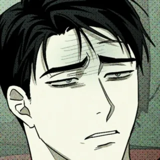 💚 61f9f565 homme, fatigué, expression, ennuyé, visage whatsapp sticker