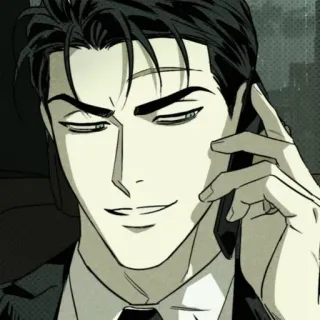 💚 ee7aae60 homme, animé, affaires, costume, sérieux whatsapp sticker