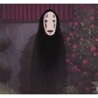 🌧 74234d2e No-Face Spirited Away 센과 치히로의 행방불명, 가오나시, 애니메이션, 유령, 지브리, 마스크 telegram sticker