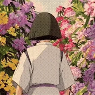 🌺 8304160b Chihiro Spirited Away 애니메이션, 꽃, 센과 치히로의 행방불명, 지브리, 일본 애니메이션, 영화 telegram sticker