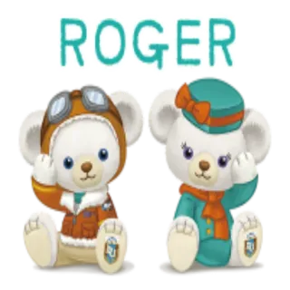 😶 033acb26 ROGER teddybeer, schattig, knuffel, cartoon, kinderillustratie, mascotte telegram sticker