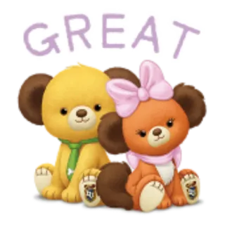 👤 434132dc GREAT schattig, dieren, beer, cartoon, positief, groet telegram sticker