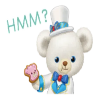 🤔 4456070c HMM? beer, hmm, nadenkend, koekje, schattig, witte beer, nieuwsgierig telegram sticker