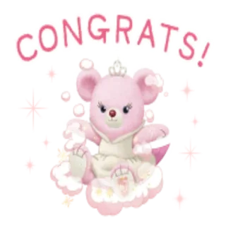 ✨ 56ae15d3 CONGRATS! gefeliciteerd, roze, schattig, glitter, feest, groet telegram sticker